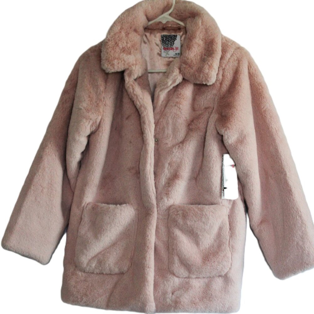 Kensi Girl Faux Fur Jacket Blush Size 14/16 NWT